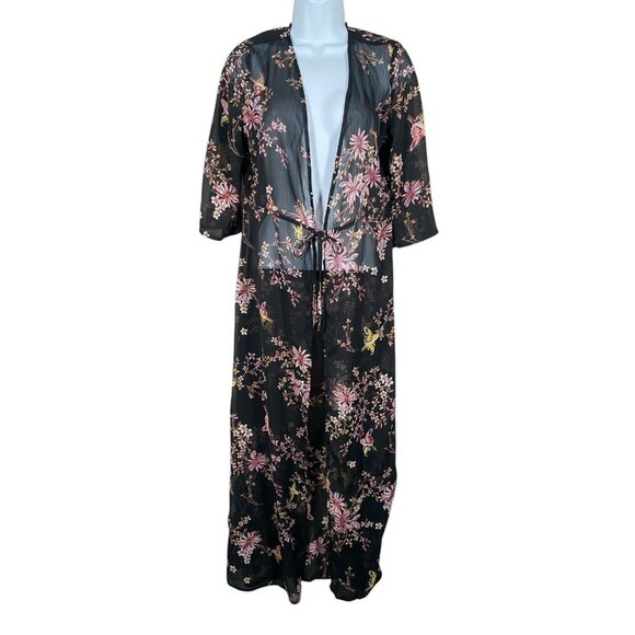 love, Fire Jackets & Blazers - Love Fire Sheer Floral Duster Size S Kimono Romantic Boho Festival Beach Cover
